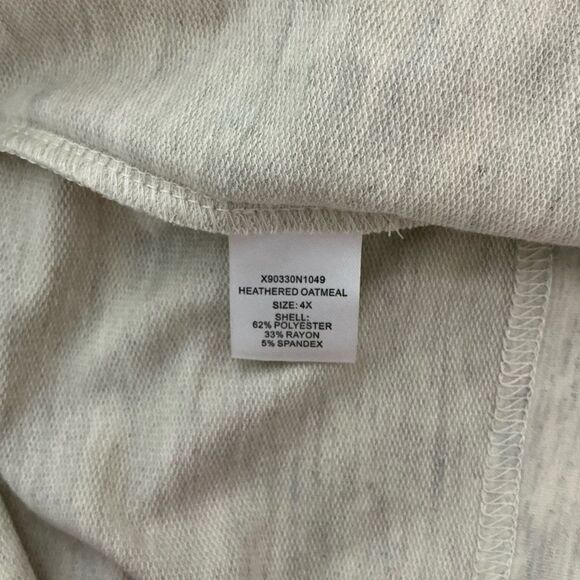 Tart Collections Heathered Oatmeal Front Shawl Collar Jacket Size 4X - Picture 5 of 6